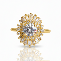 Radiant Art Deco Halo Ring