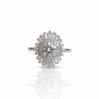 Radiant Art Deco Halo Ring