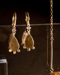 Huggie Diamond Droplet Earrings