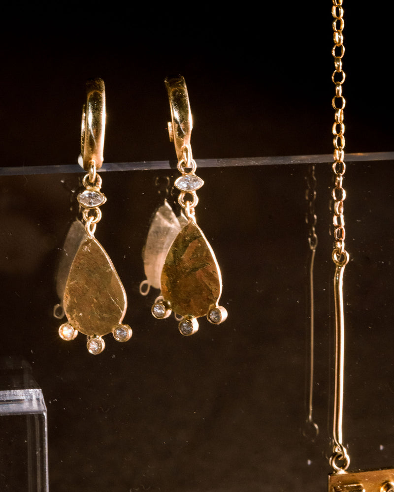 Huggie Diamond Droplet Earrings