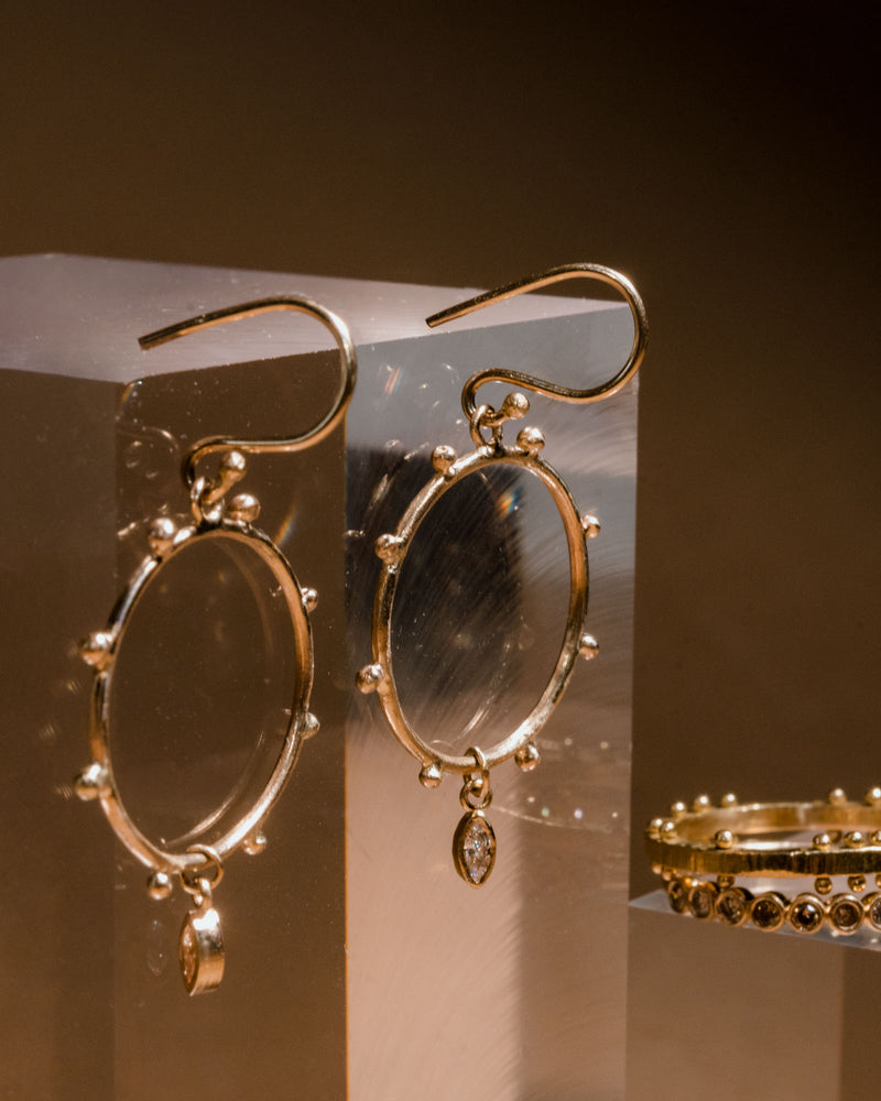 Marquise Dot Drop Earrings