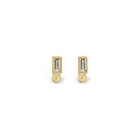 Baguette Dot Stud Earrings